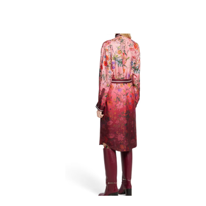 Printed Silk Twill Shirt Dress