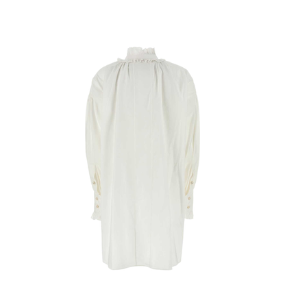 White Cotton Blend Dress