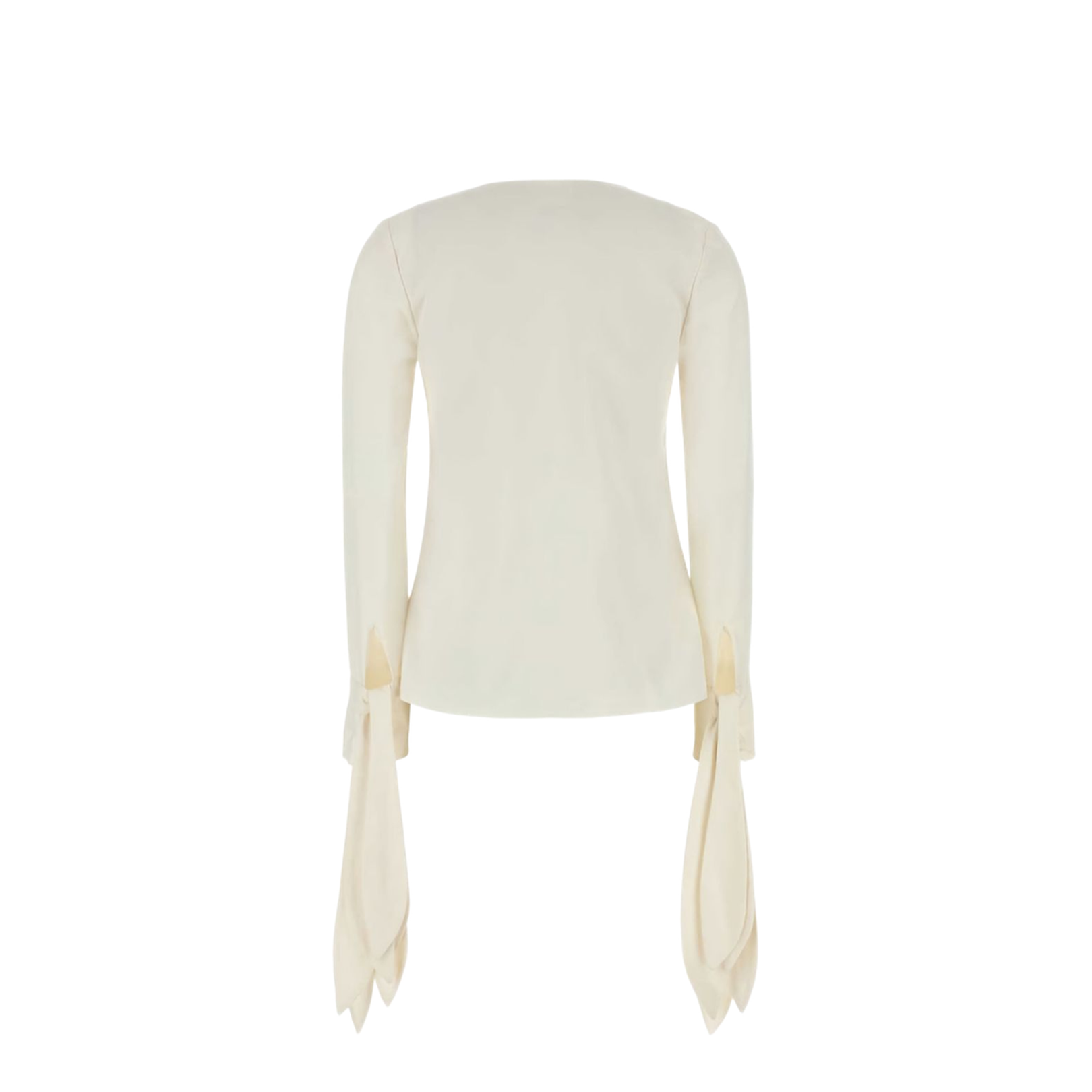 Pull-On V-Neck Ruffled Long Sleeve Top