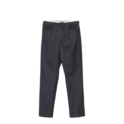 Striped Trousers Navy Wool Tailored Fit