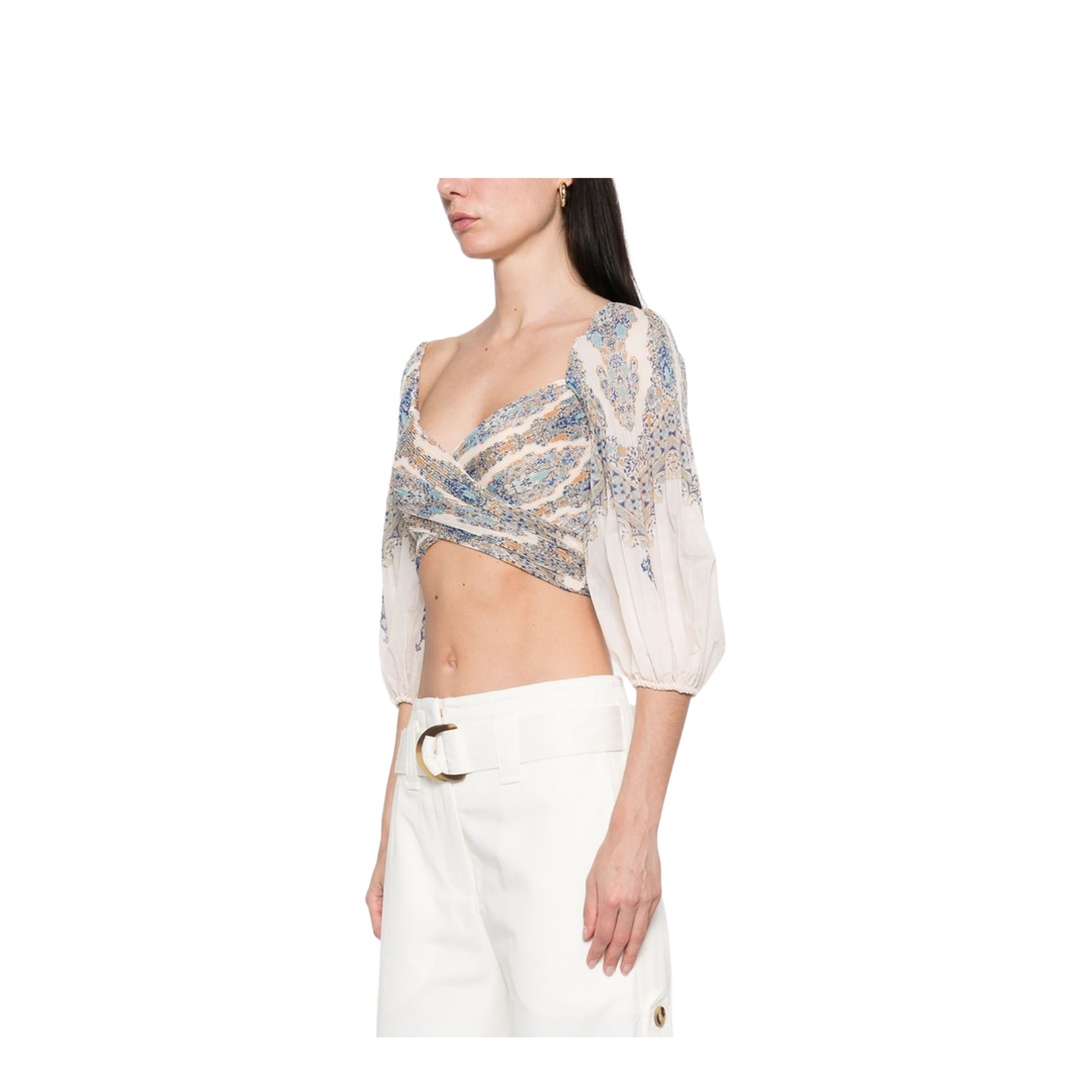 Pleated Bodice Blue Paisley Online