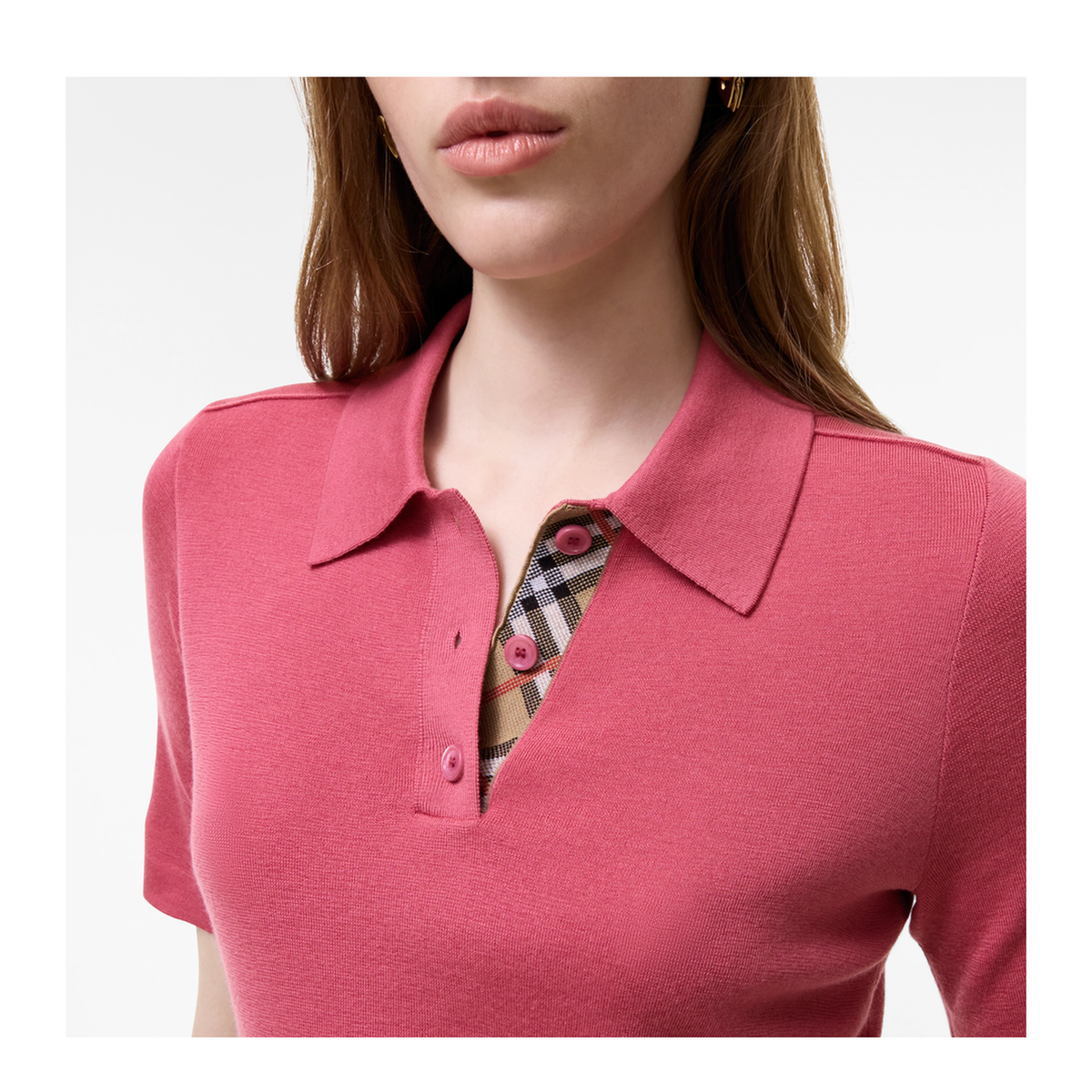 Wool Polo With Check Details