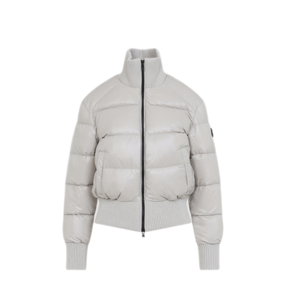 Queens Bomber Alabaster Nylon Puffer