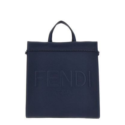 Sunshine Medium Leather Tote Bags - Blue