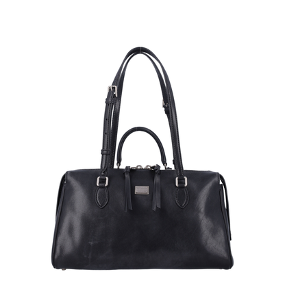 Vittoria Medium Calfskin Top Handle Bag - Black
