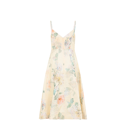 Printed Linen Maxi Dress