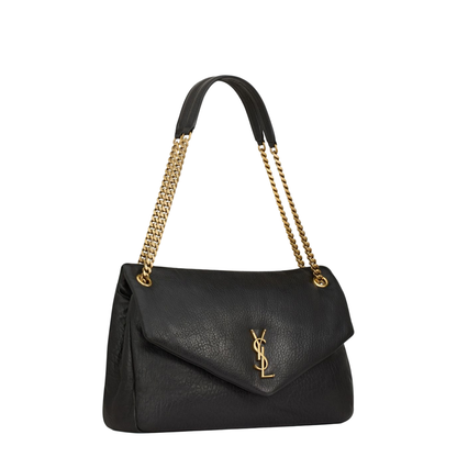 Cassandre Lambskin Pouch on Chain - Black