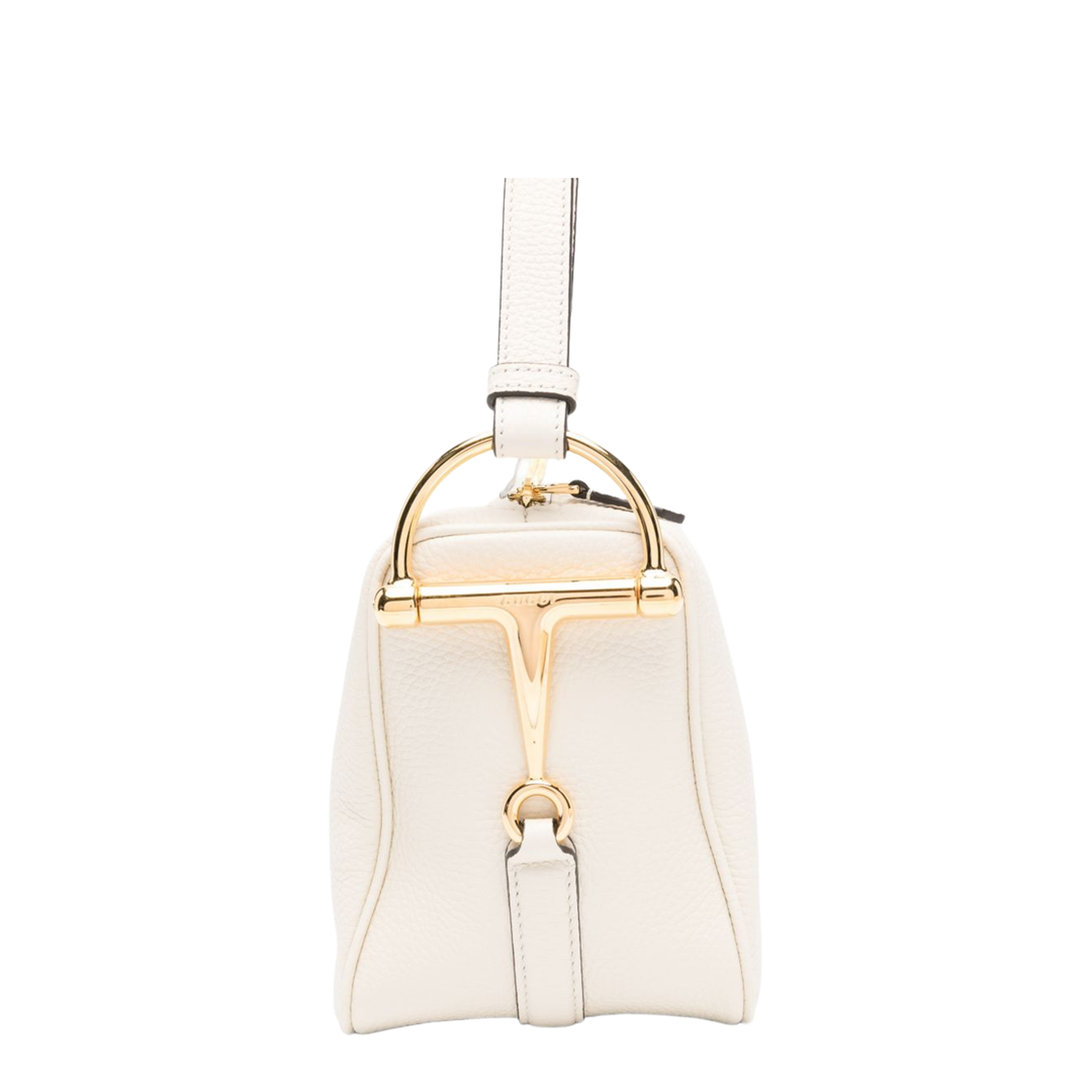 Half Horsebit Medium Calfskin Shoulder Bag - New Ivoire