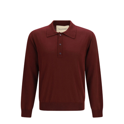 MAYFEYR - Valentino - Wool Polo With Vlogo Embroidery - VKP04UBH9
