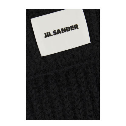 Black Wool Blend Scarf