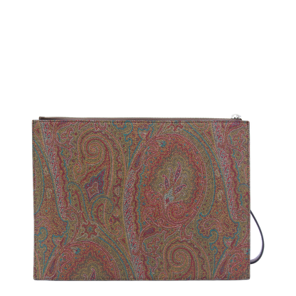 Jacquard Clutch Bag - Brown