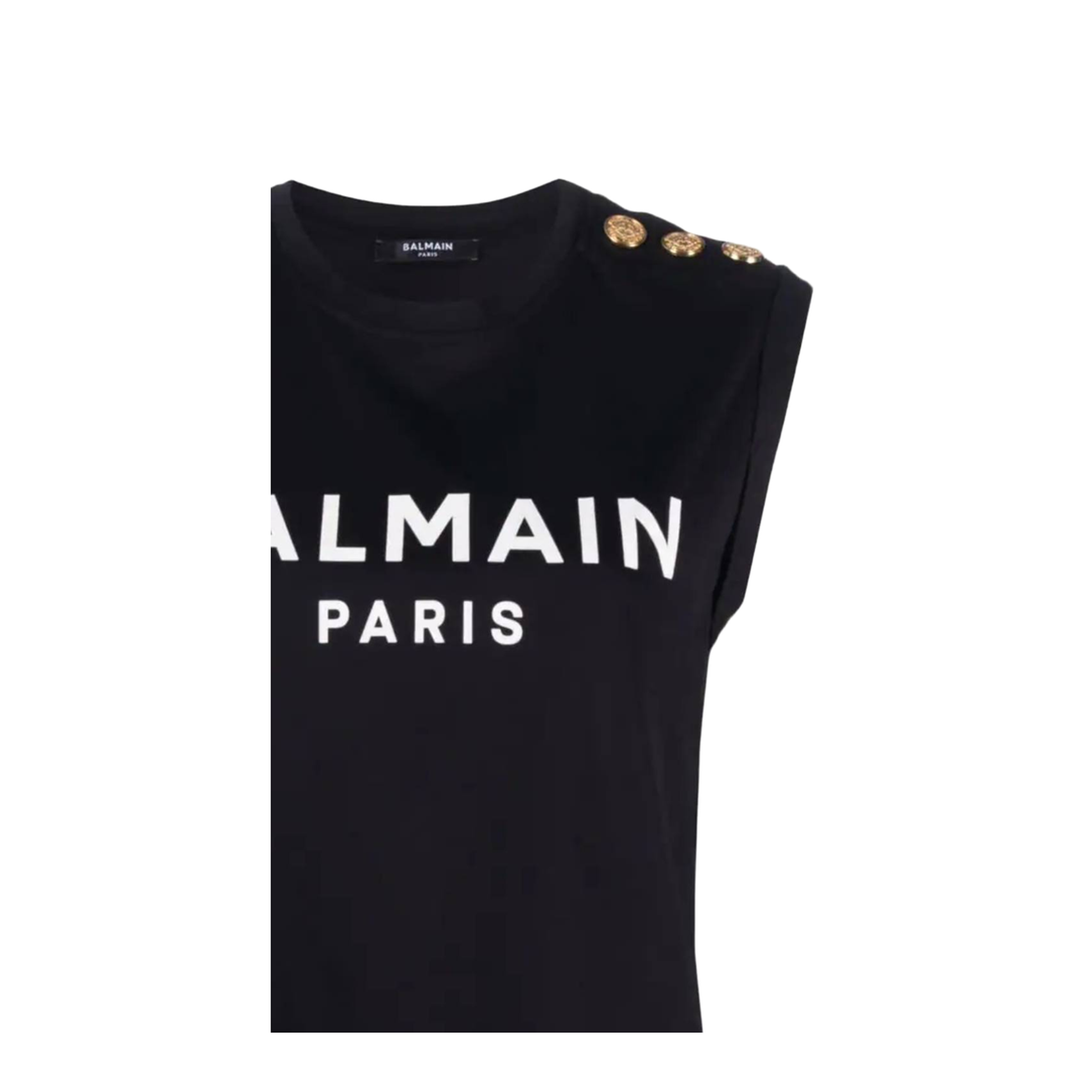 Sleeveless Black T-shirt with Logo