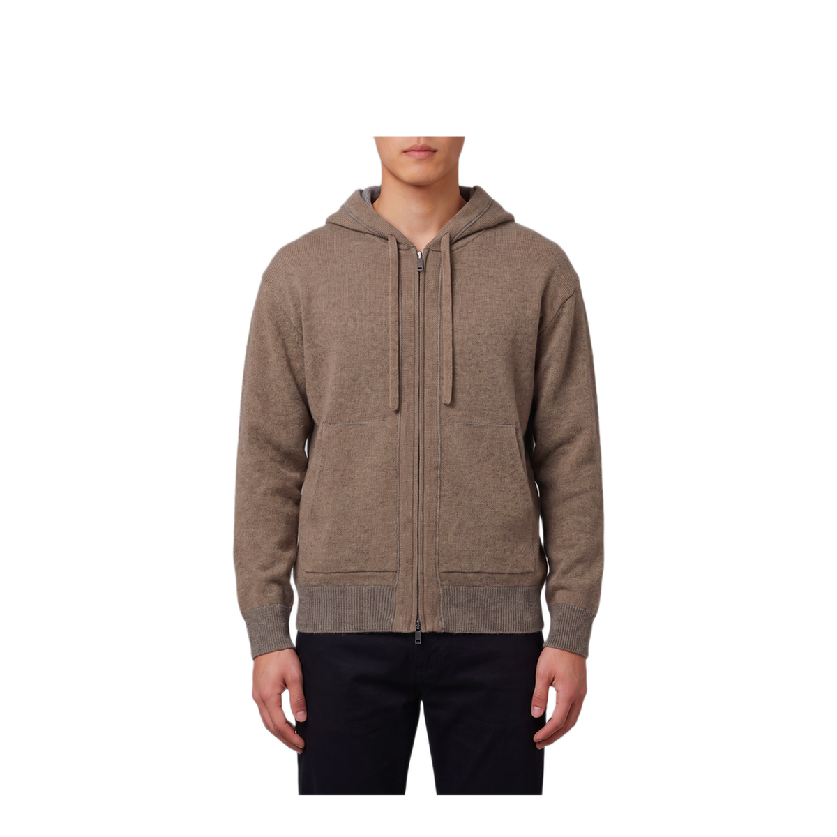 MAYFEYR - Roberto Collina - Bicolor Merino Wool Zip Sweatshirt - 263MYB1510762