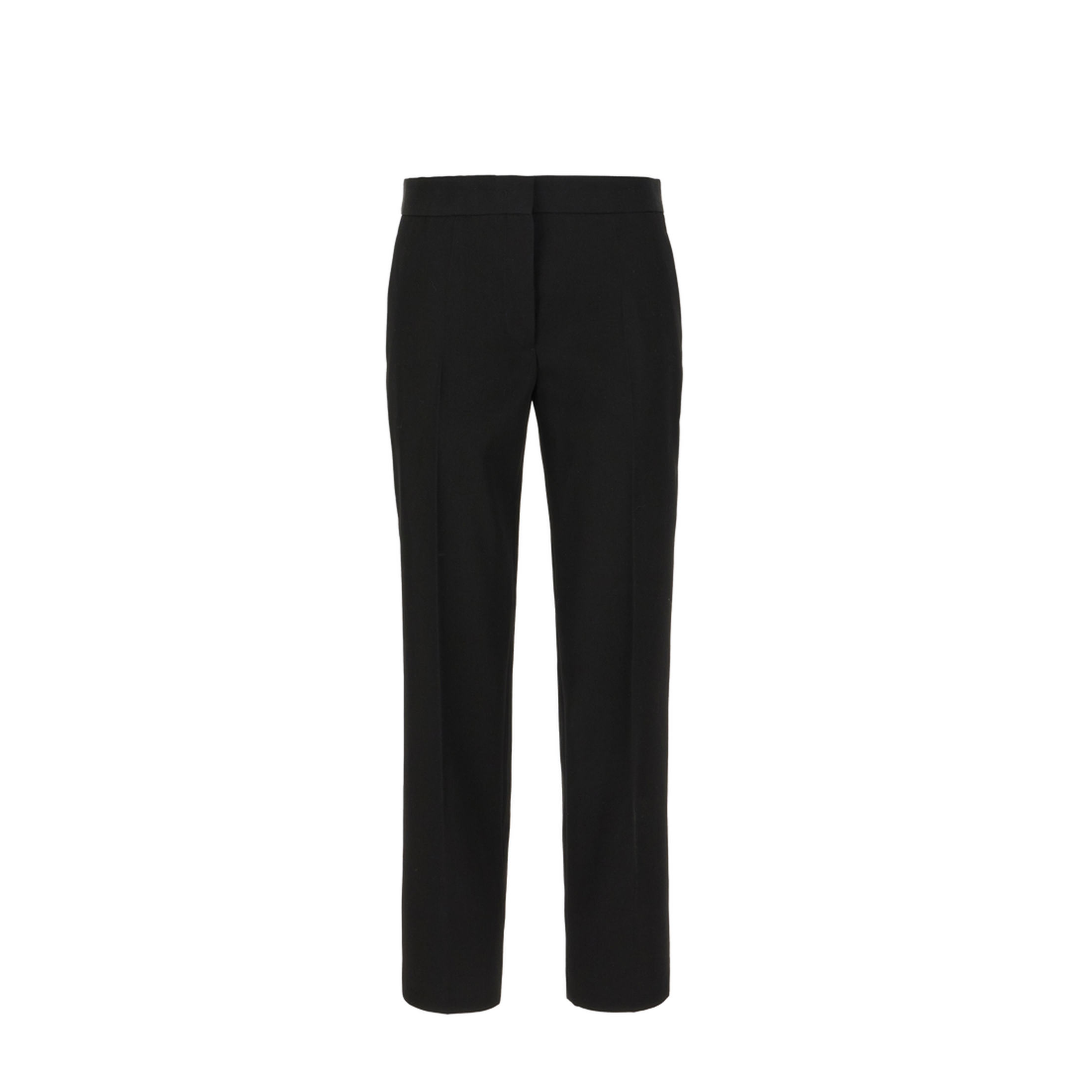 Wool Cropped Trousers Black