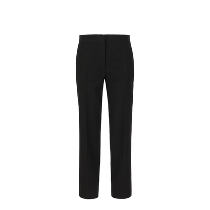 Wool Cropped Trousers Black