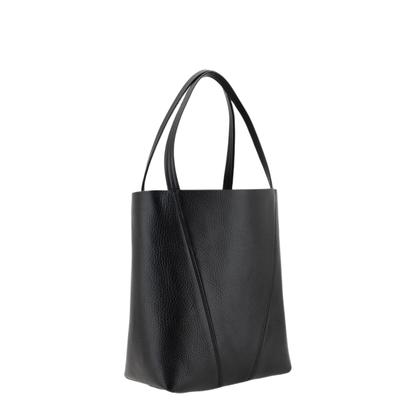 Spin Grained Cowhide Tote - Black