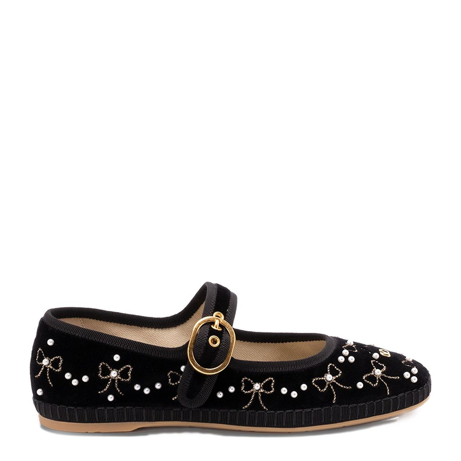 Black Garavani Flat Shoes
