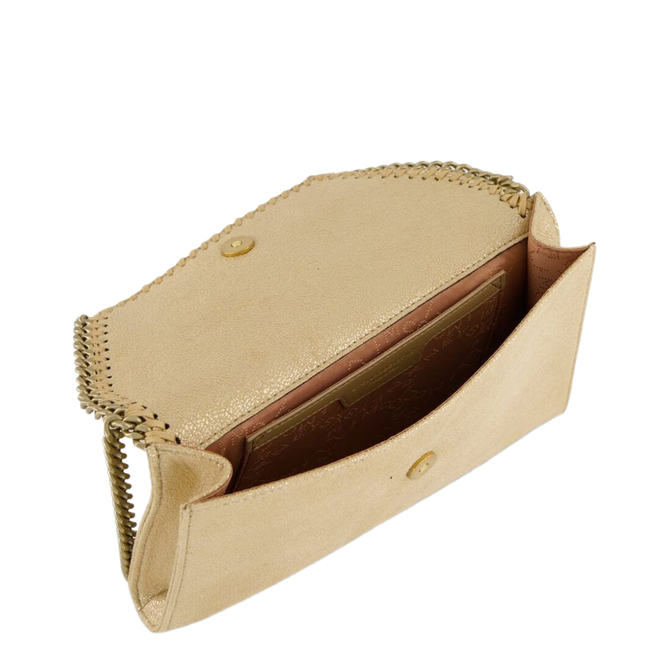 Falabella Polyester Wallet On Chain - Gold