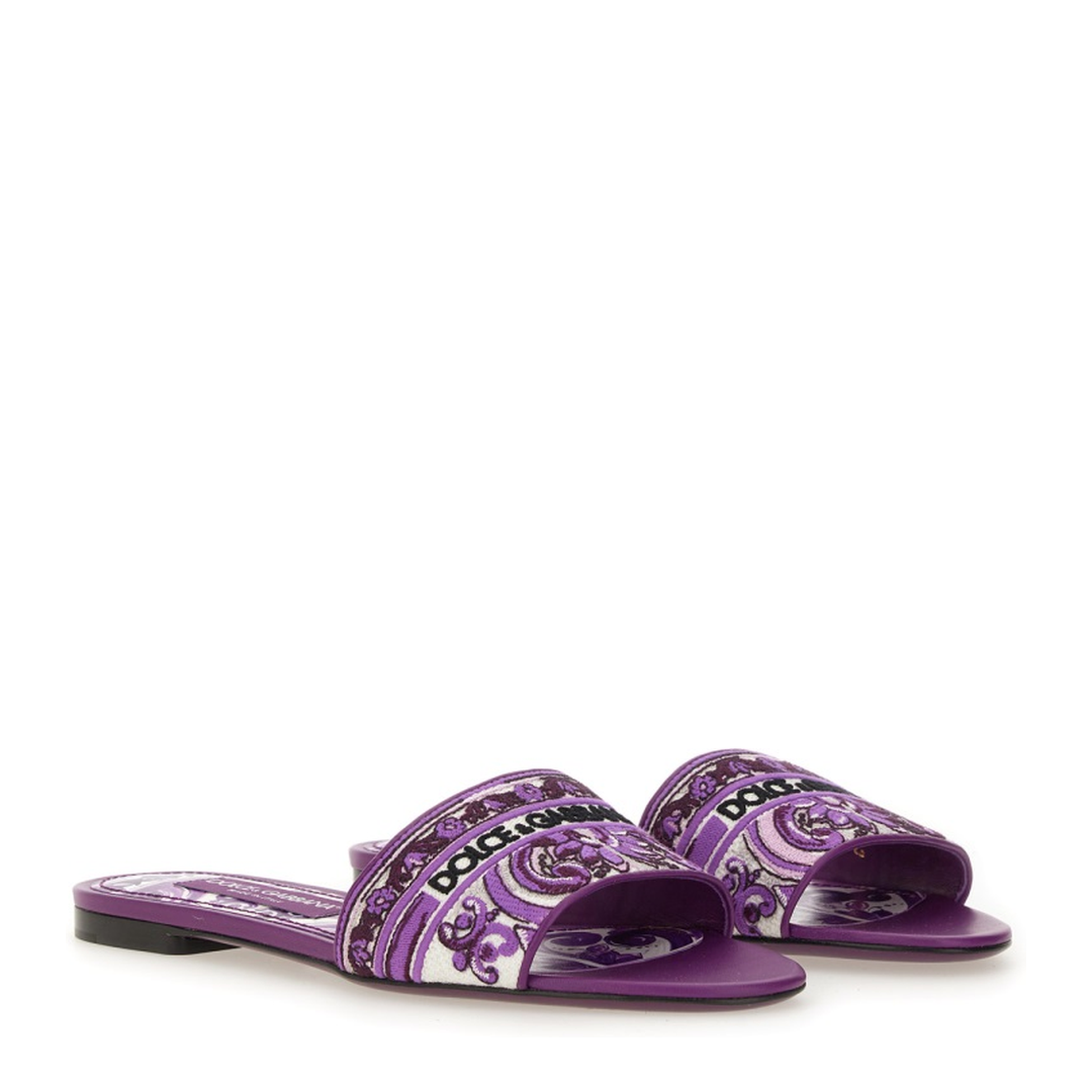 Embroidered Slides in Multicolor