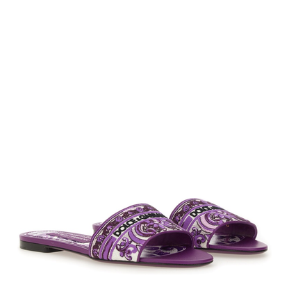 Embroidered Slides in Multicolor