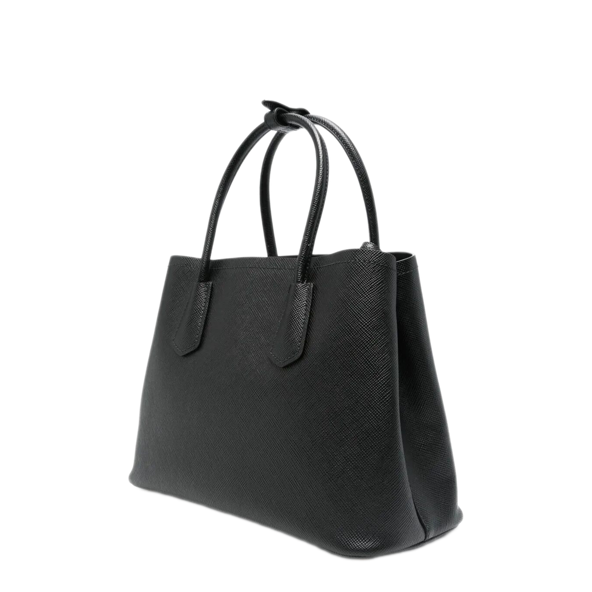 Double Medium Leather Handbags - Black