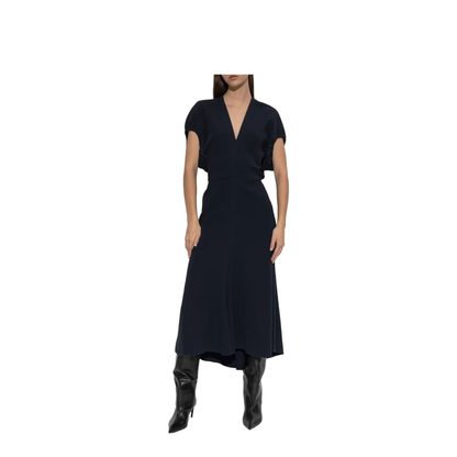 MAYFEYR - Victoria Beckham - Blouson Detail V-Neck Midi Dress - 1126WDR006381A