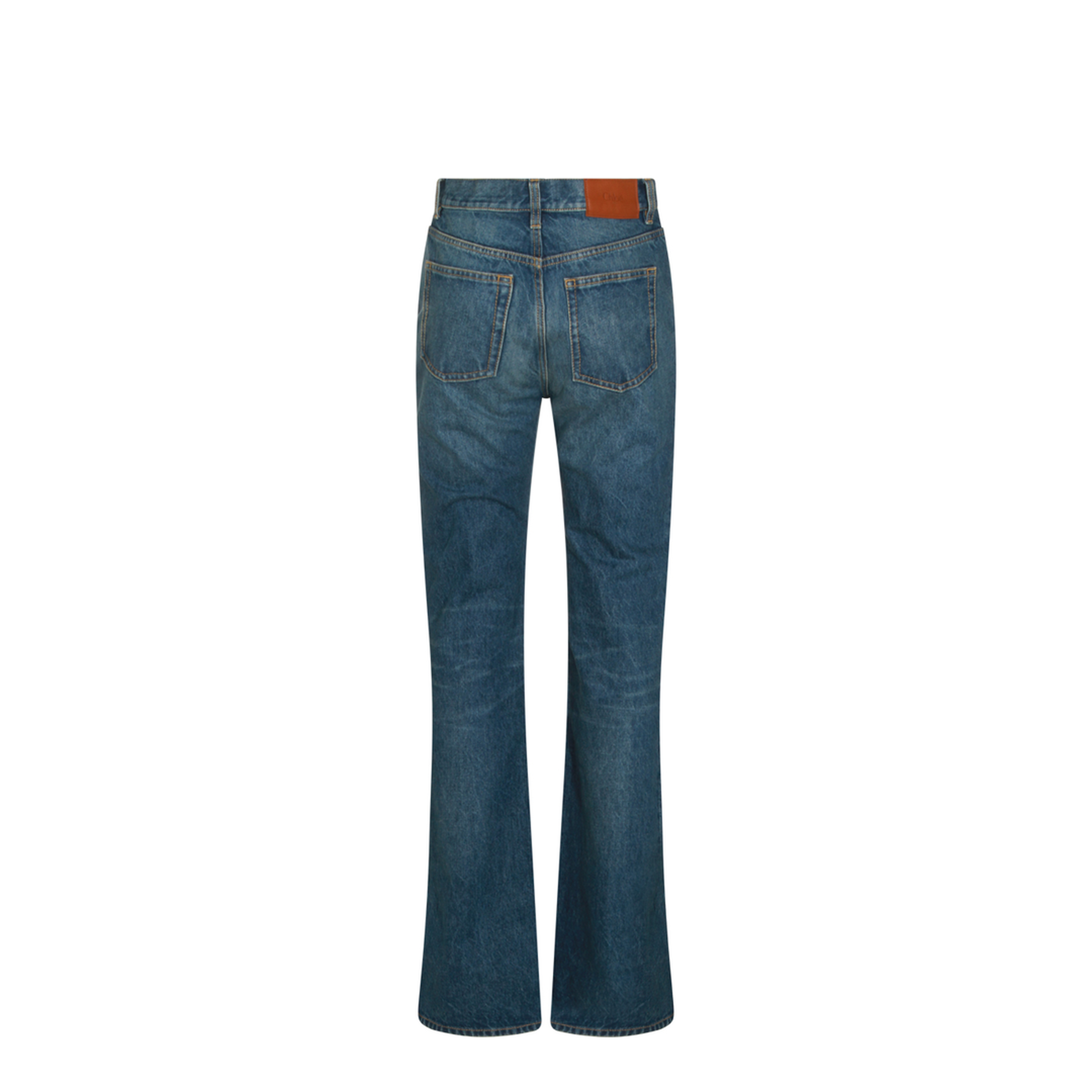 Straight-leg denim jeans