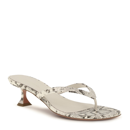 MAYFEYR - Amina Muaddi - Snake-Print Juliette Thong Sandals - 14S363774JUL