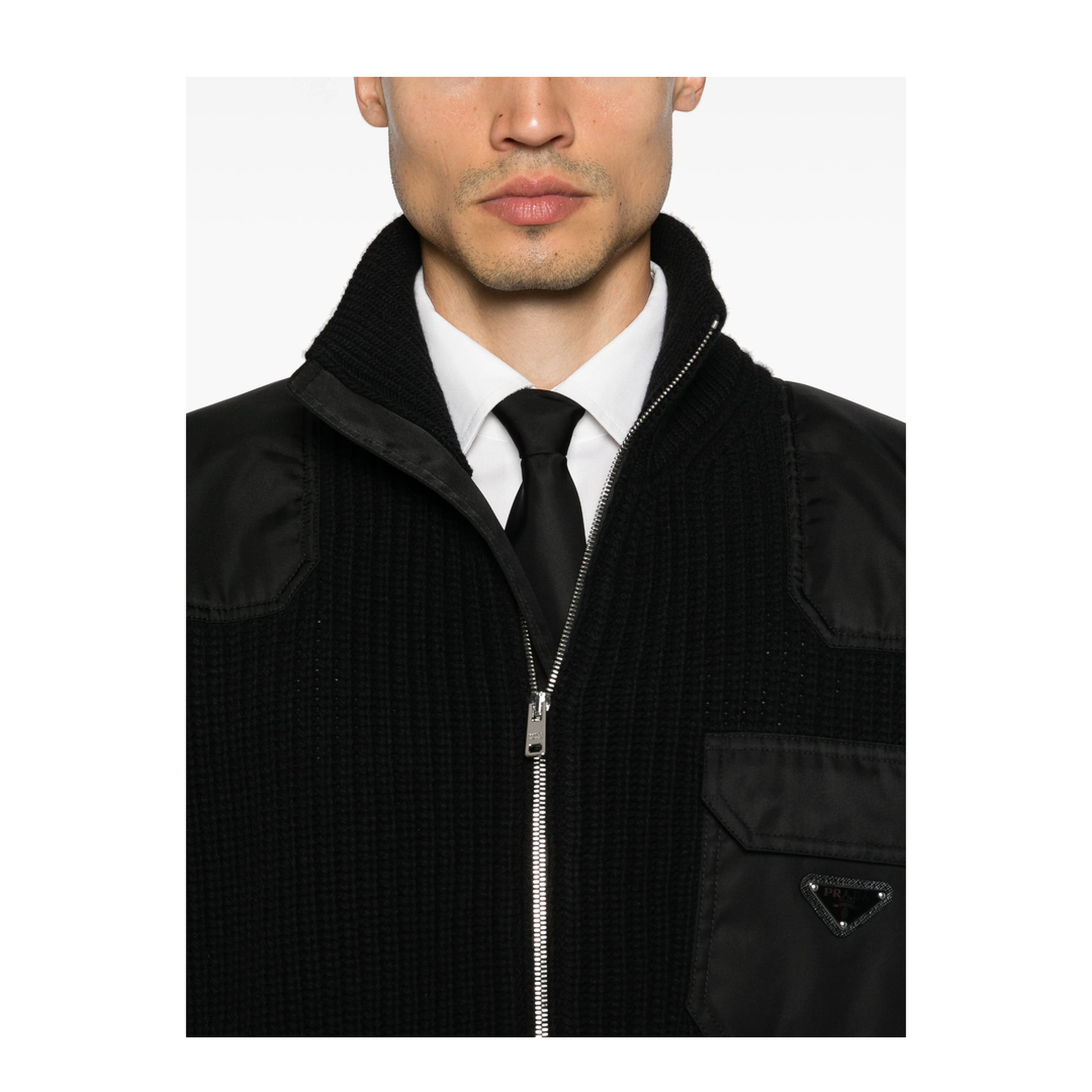 MAYFEYR - Prada - Re-Nylon-Panelling Cardigan - UMG335SOOO145NF0002