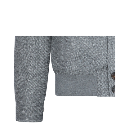 Men's Buttoned Knit Jacket - Grey