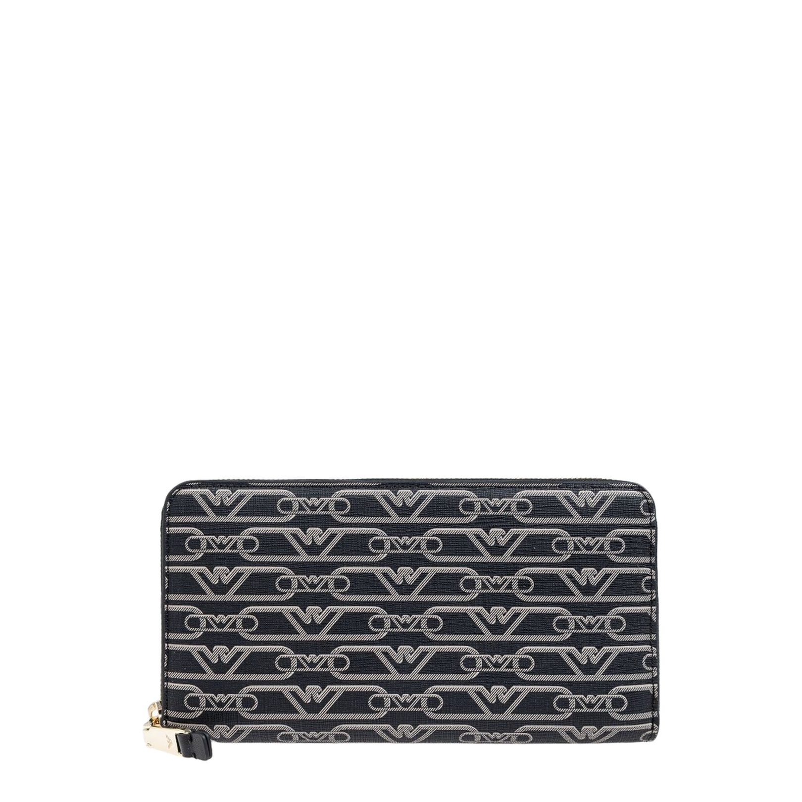 Zip-around wallet with all-over monogram print
