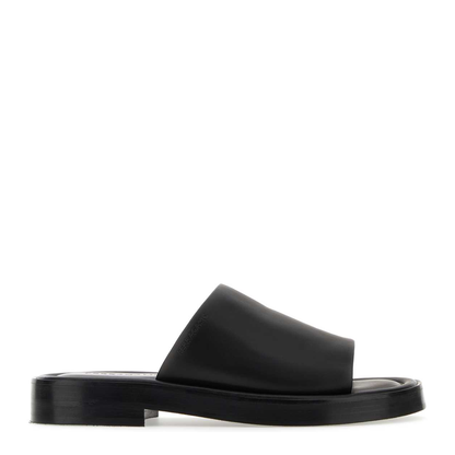 MAYFEYR - Ferragamo - Black Nappa Leather Slippers - 021258760634NERO