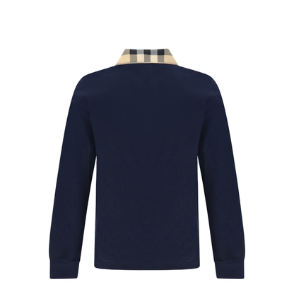 Check Collar Cotton Polo Shirt