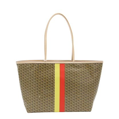Racer Coated Canvas Tote - Tan Printed