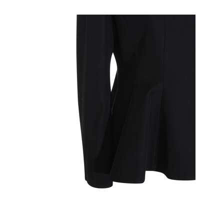 Black Grain de Poudre Wool Jacket