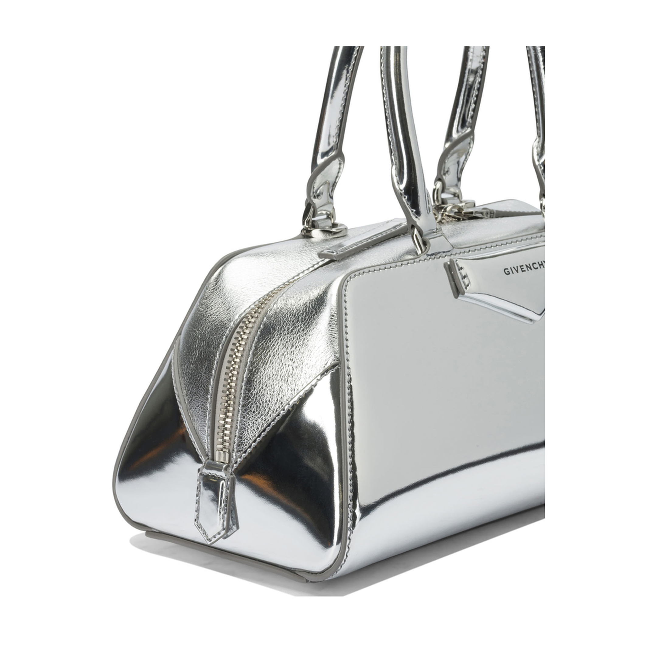 Small Antigona East-West Bag in Laminated Leather