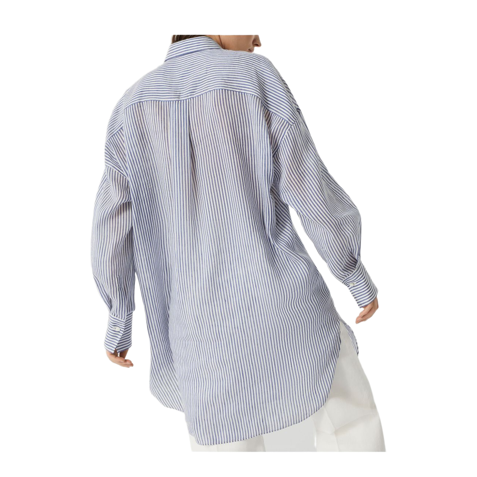 Clear Blue Striped Linen Shirt