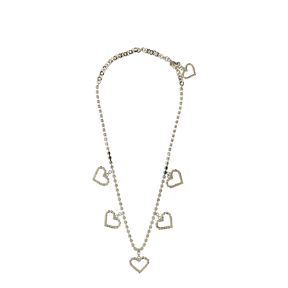 MAYFEYR - Alessandra Rich - Crystal Necklace With Heart Pendants - FABA2808J004001