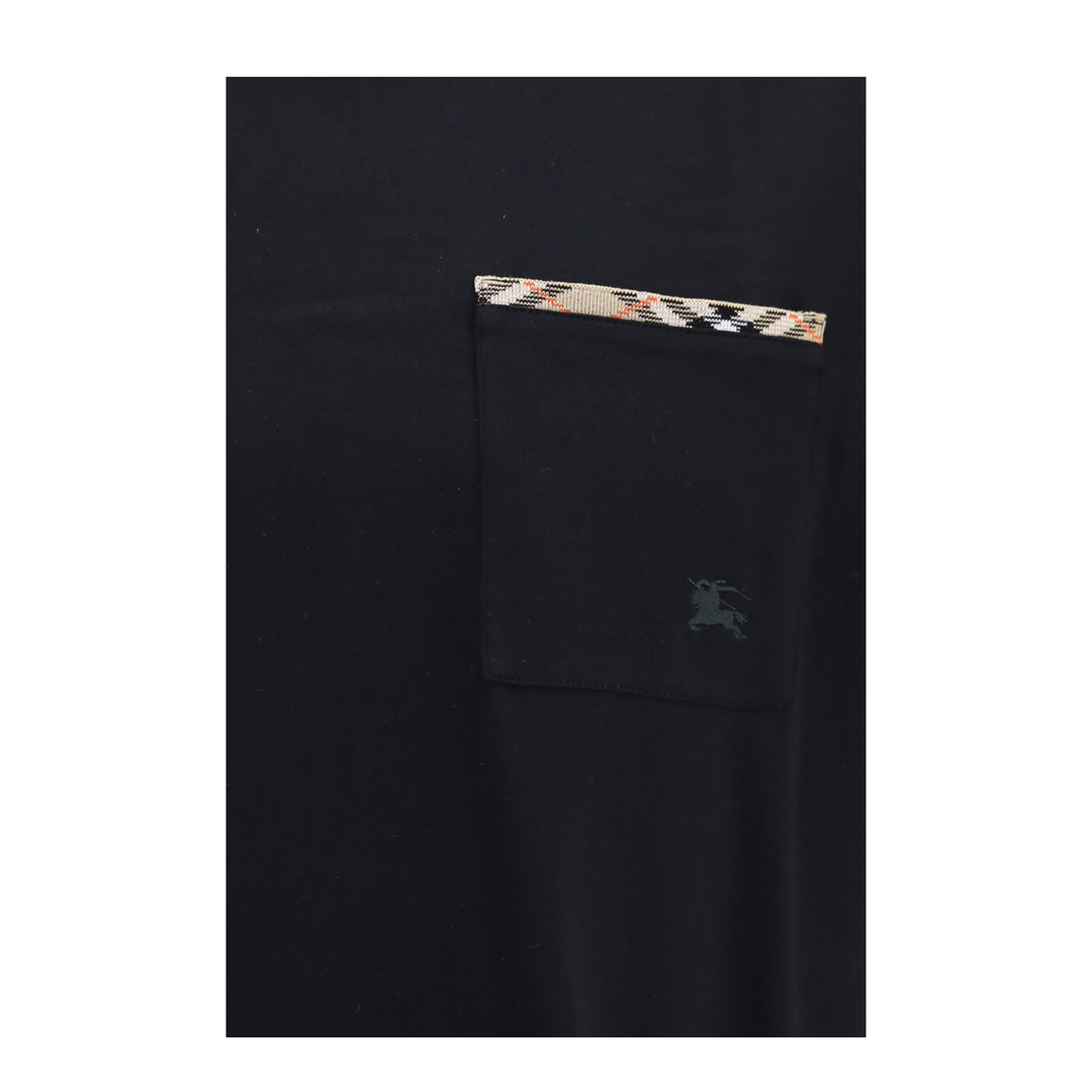 MAYFEYR - Burberry - Cotton T Shirt With Check Trims - 8127628A1189