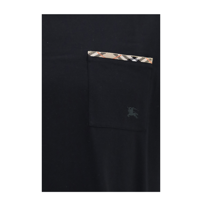 MAYFEYR - Burberry - Cotton T Shirt With Check Trims - 8127628A1189