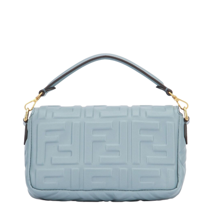 Baguette Mini Calfskin Shoulder Bag - Mercury Blue