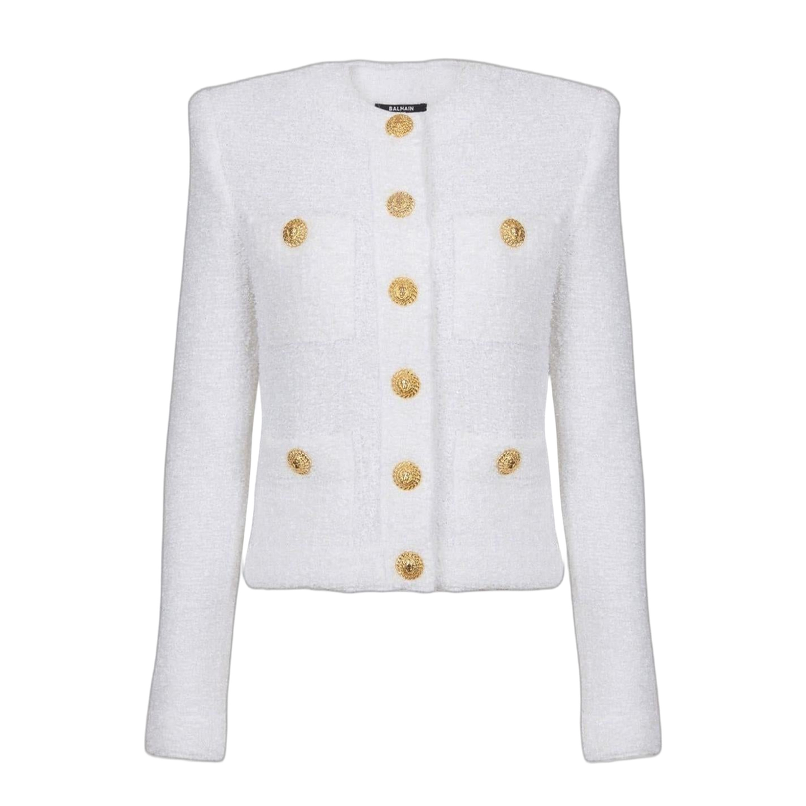 Buttoned Tweed Short Jacket