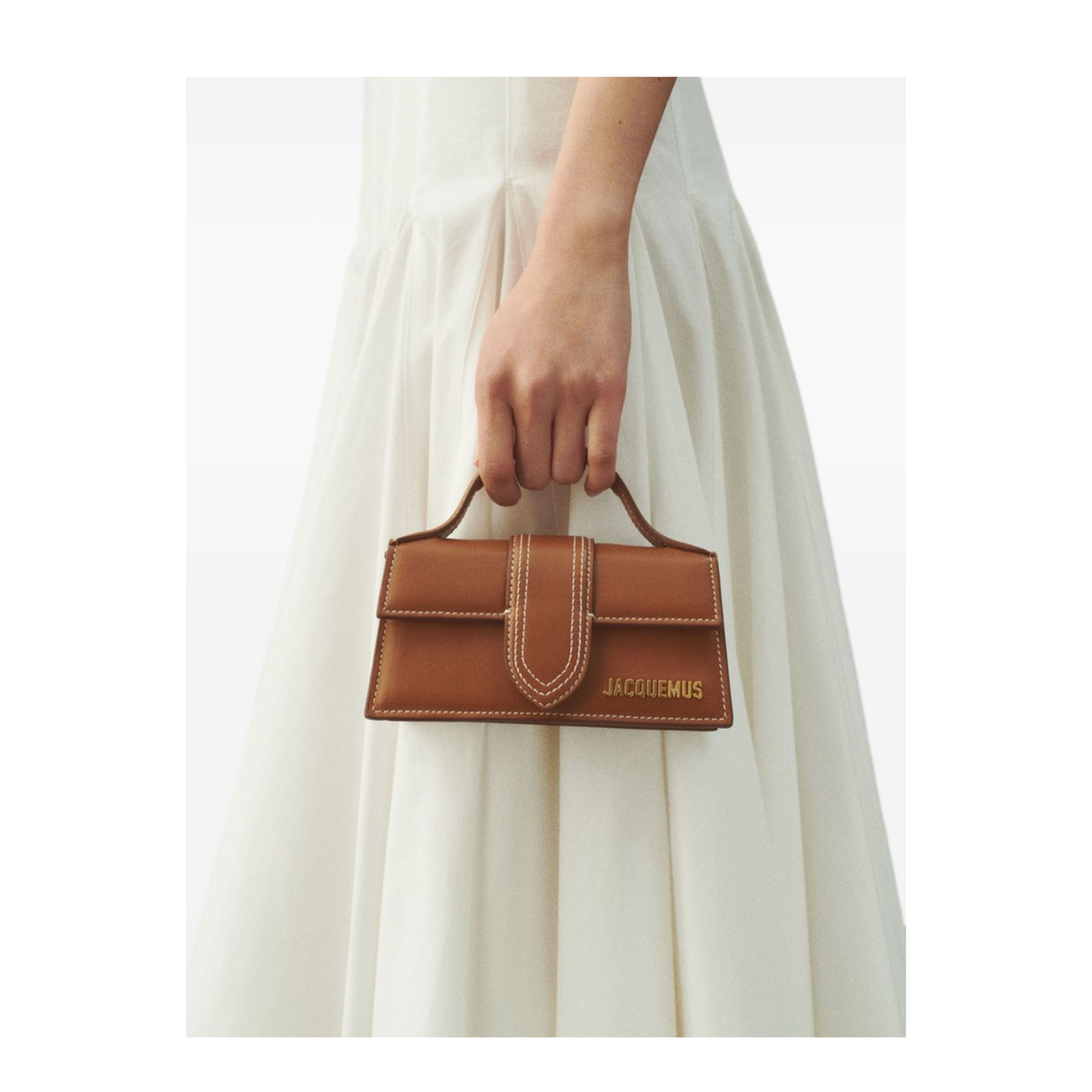 The Bambino Small Calfskin Leather Shoulder Bag - Brown