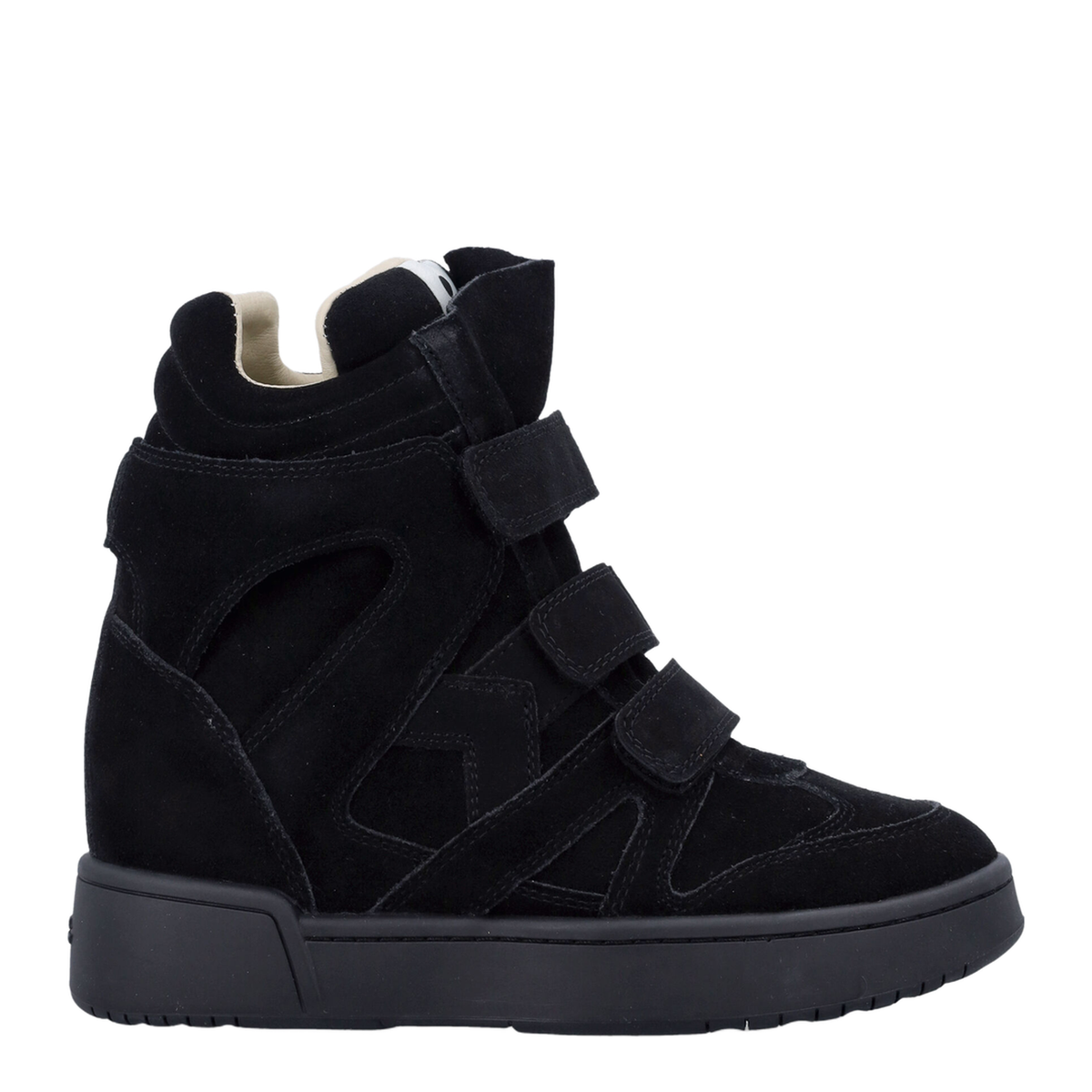 Bekett wedge sneakers in black suede