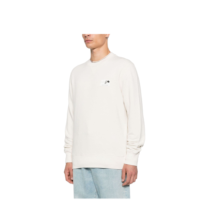 White Cotton Sweatshirt with Print on the Back