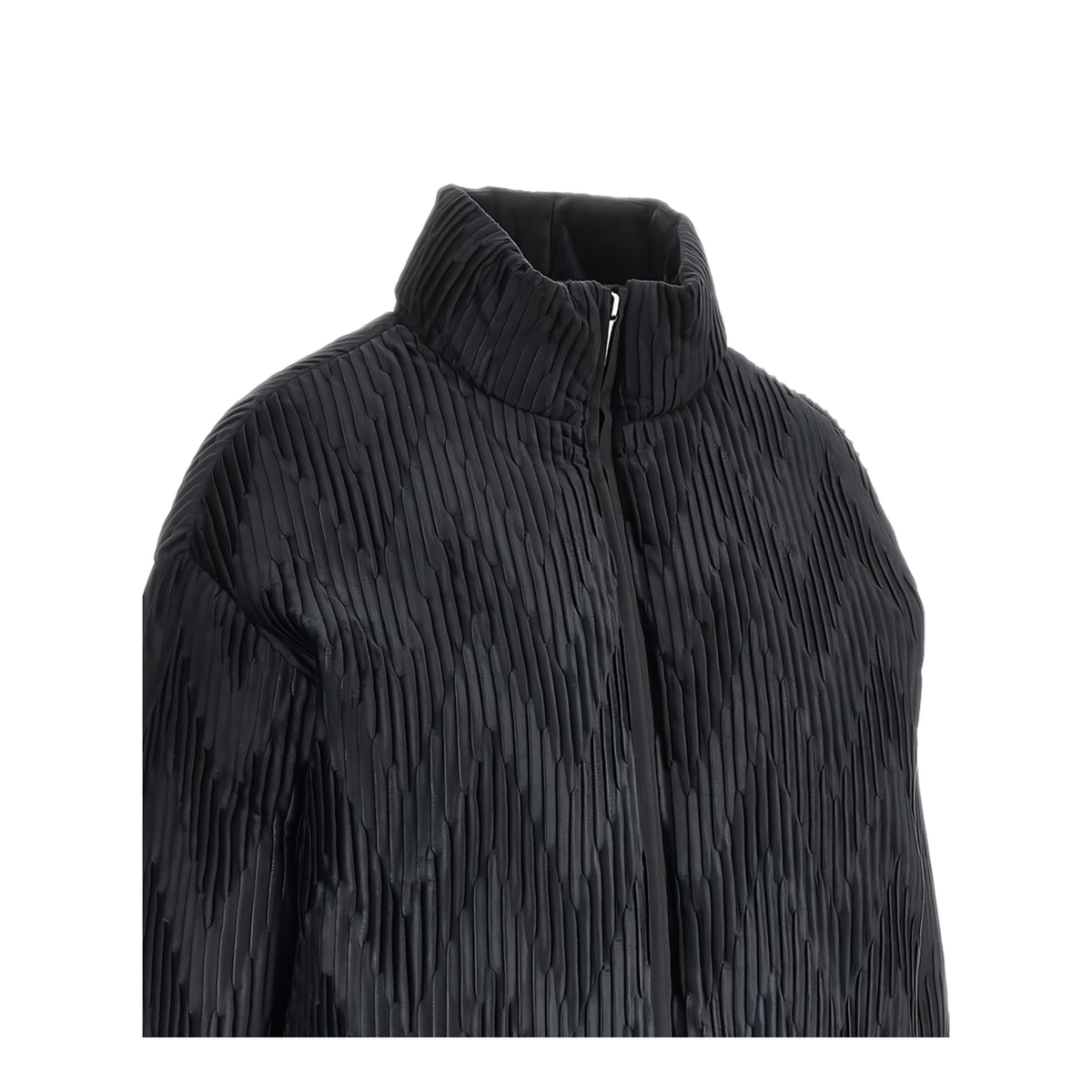 MAYFEYR - Emporio Armani - Black Chevron Pleat Coat - EW004258AF27145UC001