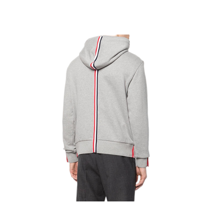 MAYFEYR - Thom Browne - Hoodie Pullover With Cb Rwb Stripe In Classic Loopback - MJT086A03377055