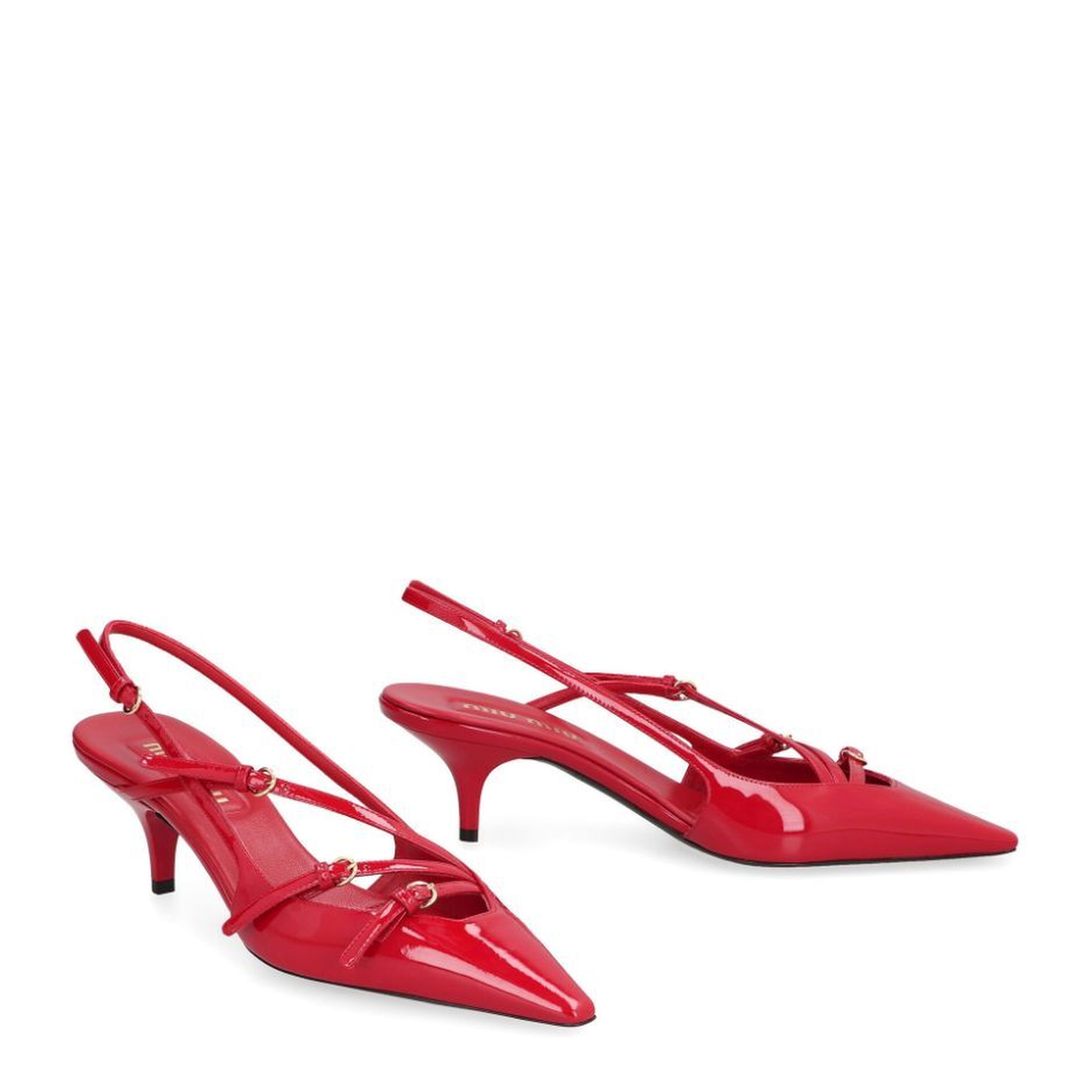 MAYFEYR - MIUMIU - Patent Leather Slingbacks With Buckles - 5I013EFM055069F0011
