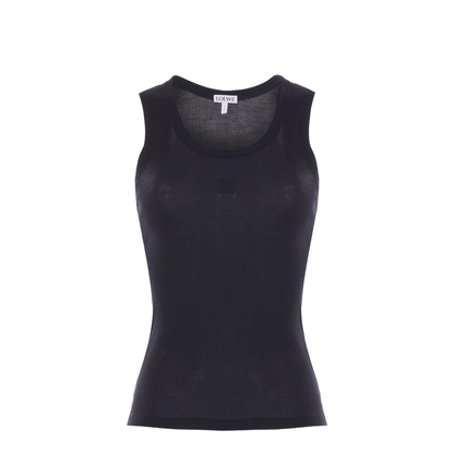 Anagram Tank Top in Silk Black