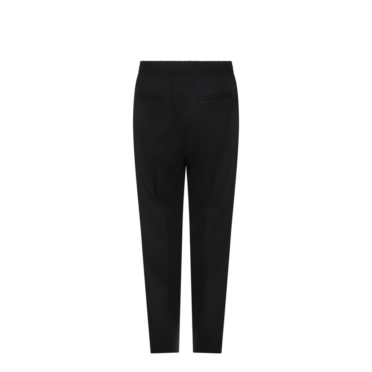 Leisure fit trousers in virgin wool flannel with drawstring and double darts